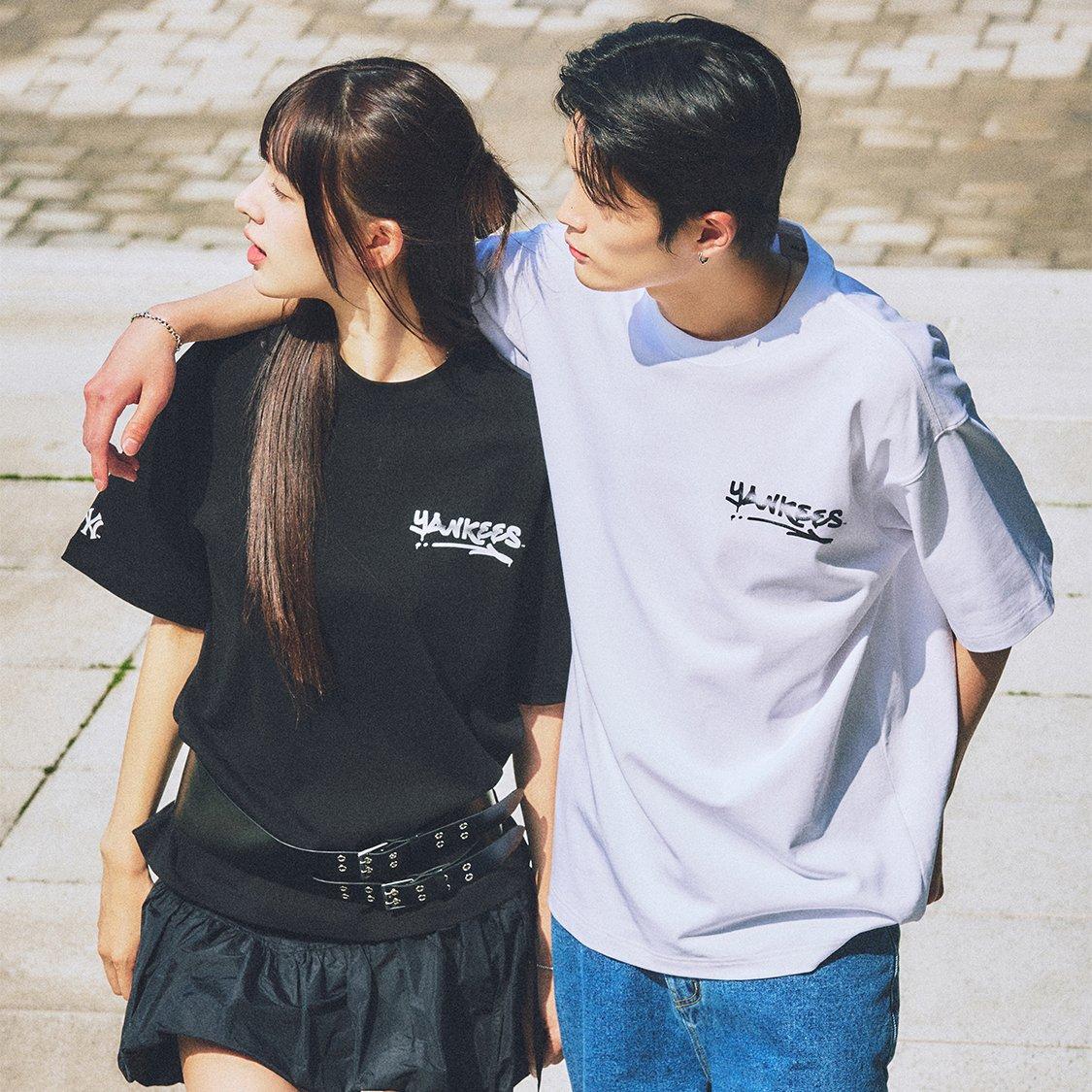 新品⭐韓国限定⭐MLB Korea⭐ Tシャツ Mサイズ モノグラム紺色ネイビー 別注 MLB ラグランロゴBIGT 韓国 韓国ファッション ストリート系